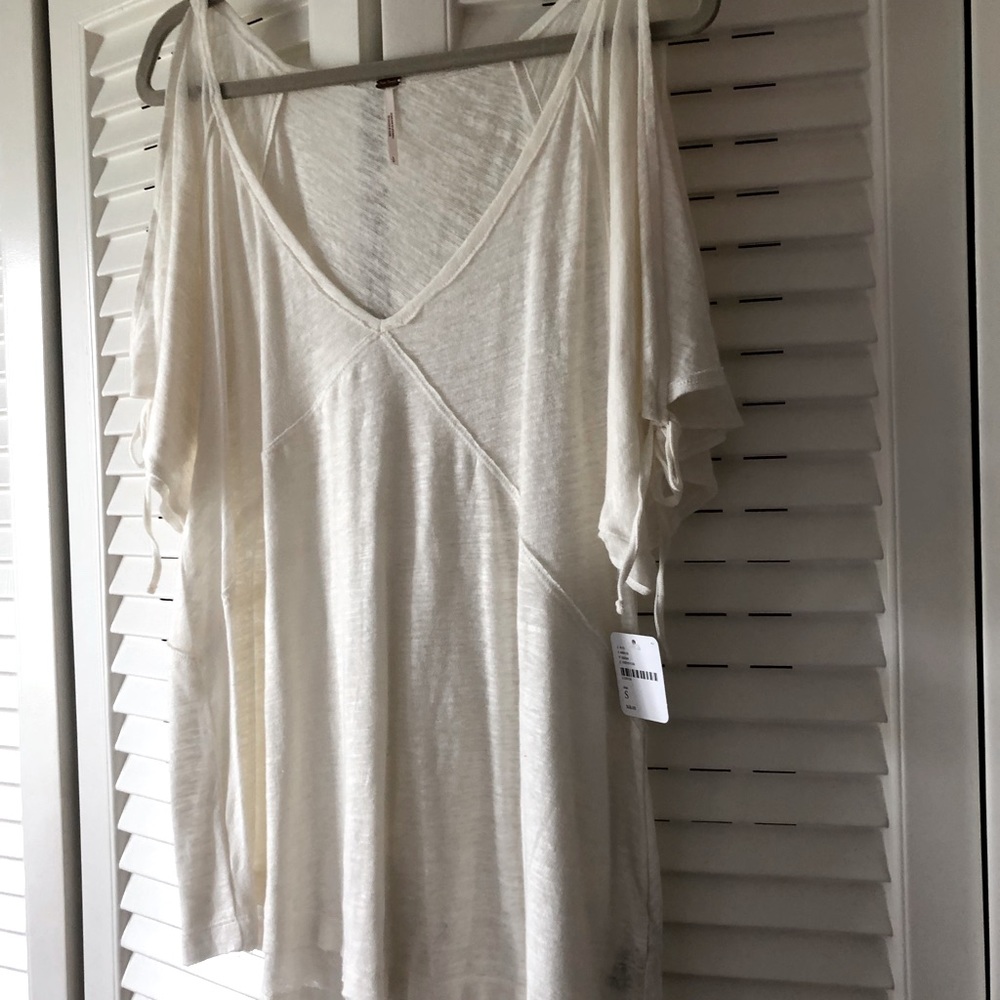 Free people , light weight, cotton tea, cream, sz small
